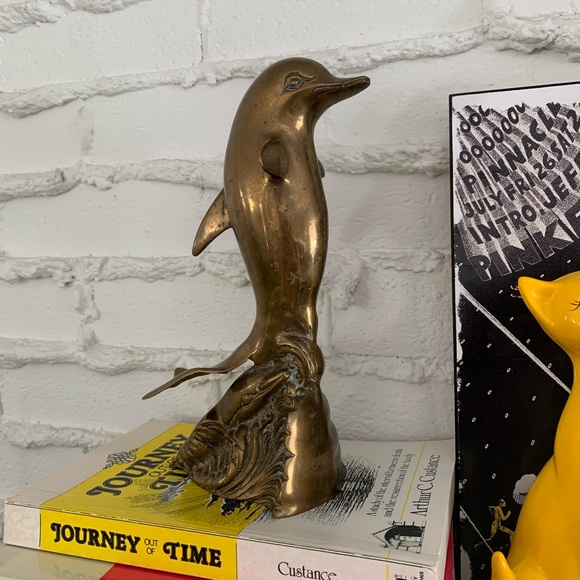 Vintage Other - Tall Brass Dolphin